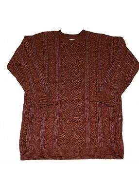 American Eagle Outfitters New Brown Red Dress Cable Knit Design Size Small